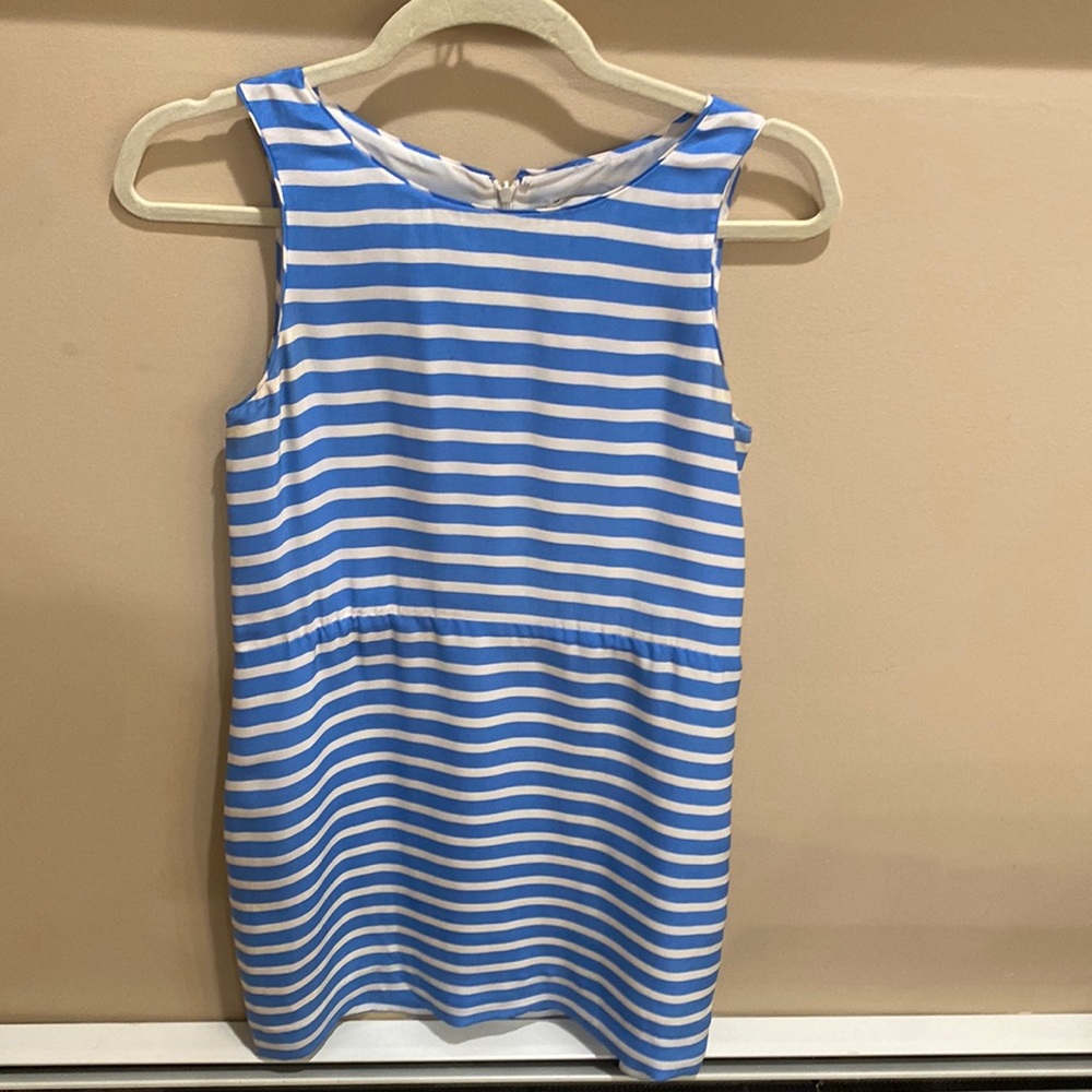 J. Crew Sleeveless Blue and White Striped Dress Size 0